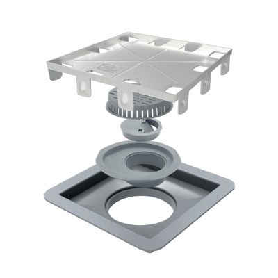 Ralo Linear Elleve Square com Tampa Oculta - Luxo 15X15cm