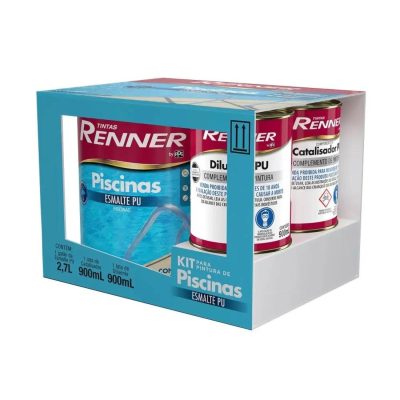 Tinta Esmalte PU para Piscina Renner 4,5L Cor Azul